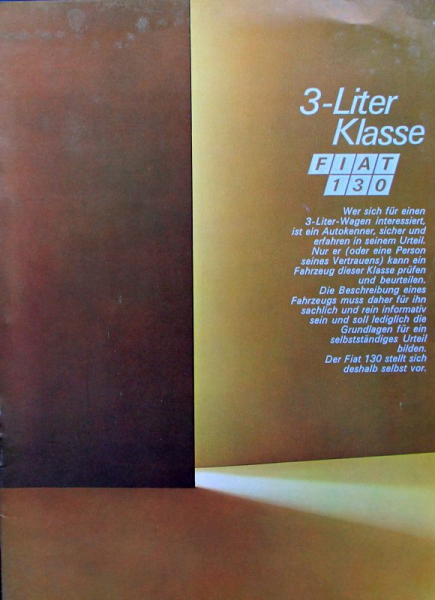 Fiat 130 3 Litre Modelprogram 1971 Carbrochure (7489)